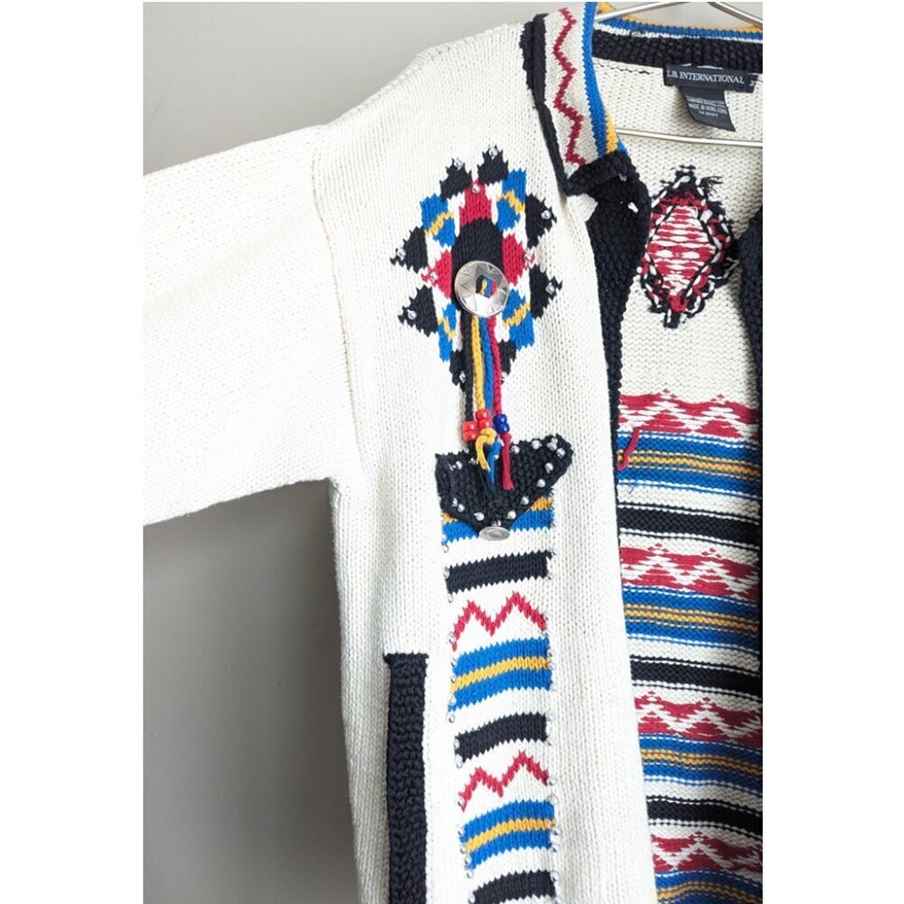 L.B. International Aztec Mexican decorated cardigan - Picture 3 of 8